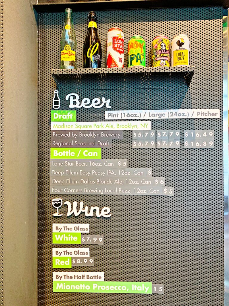 シェイクシャックのドリンクメニュー