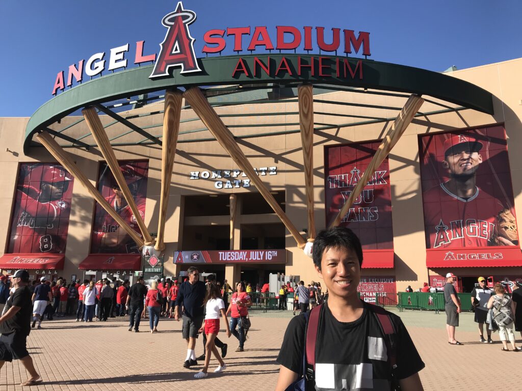 アナハイムエンゼルスを観戦する林さん