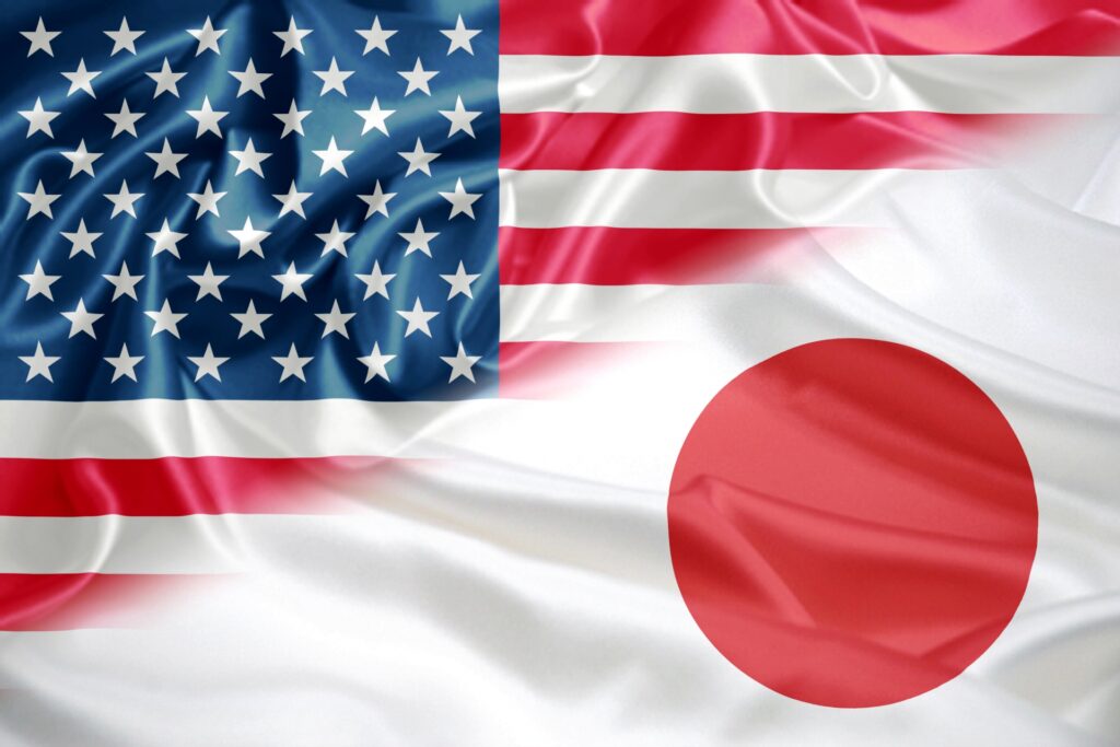 日本とアメリカの国旗